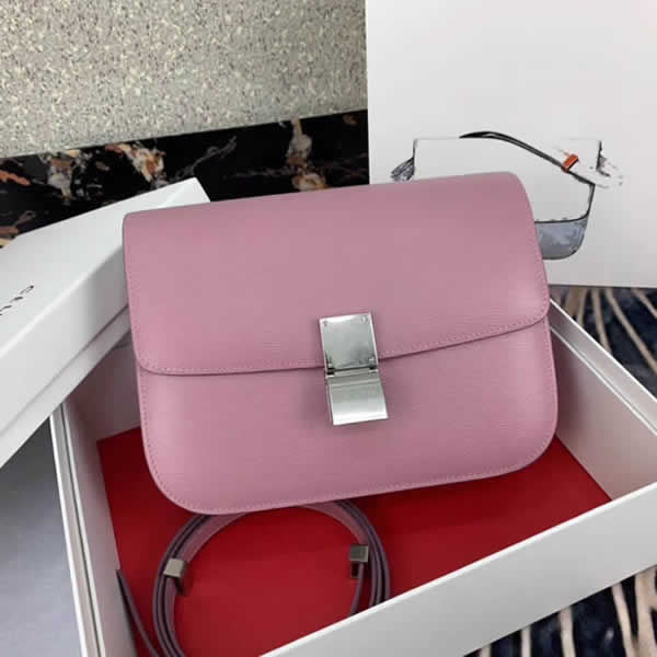 2019 Fake Celine Box Pink Shoulder Crossbody Bag 88007